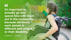 Young girl in a wheelchair